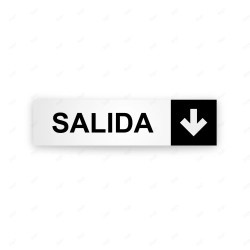 Rótulo Vial Direccional para Sótano o Estacionamientos - Salida Flecha Lado Abajo Negro|Cod.  VDIR-3164