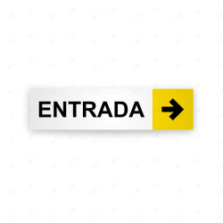 Rótulo Vial Direccional para Sótano o Estacionamientos - Entrada Flecha Lado Derecho Amarilllo|Cod.  VDIR-3222