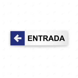Rótulo Vial Direccional para Sótano o Estacionamientos - Entrada Flecha Lado Izquierdo Azul|Cod.  VDIR-3241