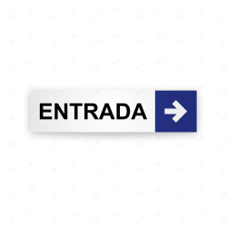 Rótulo Vial Direccional para Sótano o Estacionamientos - Entrada Flecha Lado Derecho Azul|Cod.  VDIR-3242