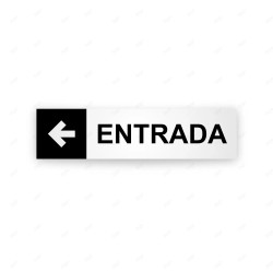 Rótulo Vial Direccional para Sótano o Estacionamientos - Entrada Flecha Lado Izquierdo Negro|Cod.  VDIR-3261