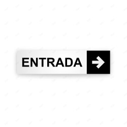 Rótulo Vial Direccional para Sótano o Estacionamientos - Entrada Flecha Lado Derecho Negro|Cod.  VDIR-3262
