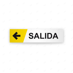 Rótulo Vial Direccional para Sótano o Estacionamientos - Salida Flecha Lado Izquierdo Amarillo|Cod. VDIR-4121