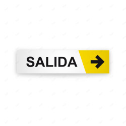 Rótulo Vial Direccional para Sótano o Estacionamientos - Salida Flecha Lado Derecho Amarillo|Cod. VDIR-4122