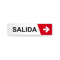 Rótulo Vial Direccional para Sótano o Estacionamientos - Salida Flecha Lado Derecho Rojo |Cod. VDIR-4132