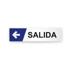 Rótulo Vial Direccional para Sótano o Estacionamientos - Salida Flecha Lado Izquierdo Azul  |Cod. VDIR-4141