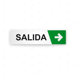 Rótulo Vial Direccional para Sótano o Estacionamientos - Salida Flecha Lado Derecho Verde|Cod. VDIR-4152