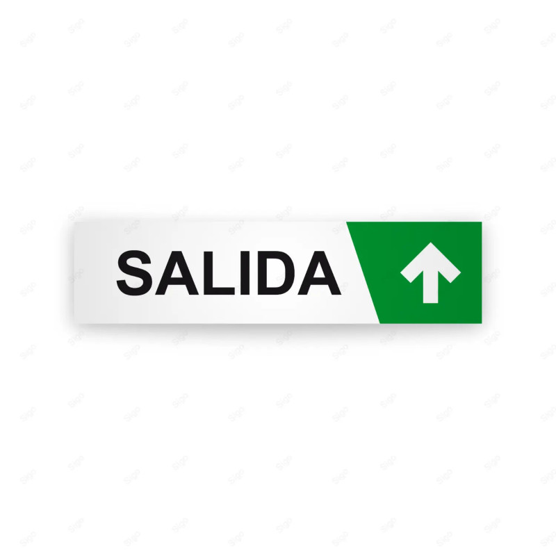Rótulo Vial Direccional para Sótano o Estacionamientos - Salida Flecha Lado Arriba Verde|Cod. VDIR-4153
