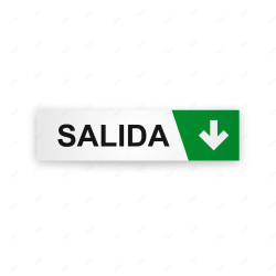 Rótulo Vial Direccional para Sótano o Estacionamientos - Salida Flecha Lado Abajo Verde|Cod. VDIR-4154