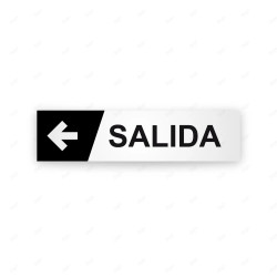Rótulo Vial Direccional para Sótano o Estacionamientos - Salida Flecha Lado Izquierdo Negro|Cod. VDIR-4161