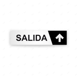 Rótulo Vial Direccional para Sótano o Estacionamientos - Salida Flecha Lado Arriba Negro|Cod. VDIR-4163