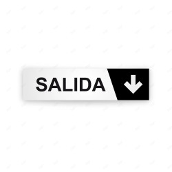 Rótulo Vial Direccional para Sótano o Estacionamientos - Salida Flecha Lado Abajo Negro|Cod. VDIR-4164