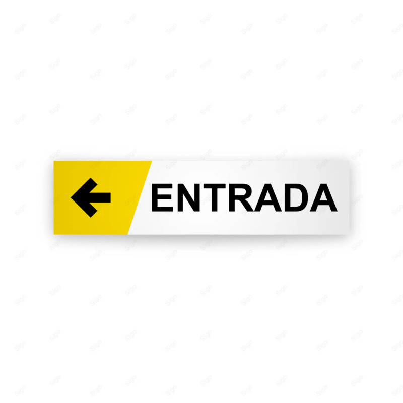 Rótulo Vial Direccional para Sótano o Estacionamientos - Salida Flecha Lado Izquierdo Amarillo |Cod. VDIR-4221