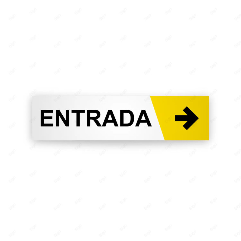 Rótulo Vial Direccional para Sótano o Estacionamientos - Entrada Flecha Lado Derecho Amarillo |Cod. VDIR-4222