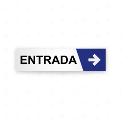 Rótulo Vial Direccional para Sótano o Estacionamientos - Entrada Flecha Lado Izquierdo Azul|Cod. VDIR-4242