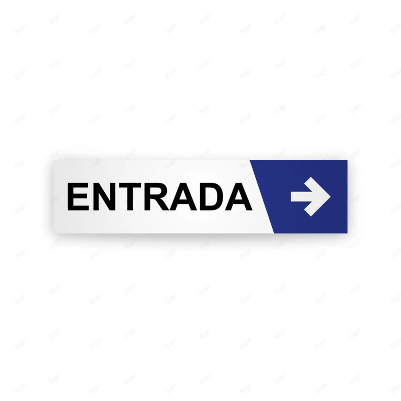 Rótulo Vial Direccional para Sótano o Estacionamientos - Entrada Flecha Lado Izquierdo Azul|Cod. VDIR-4242