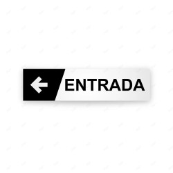 Rótulo Vial Direccional para Sótano o Estacionamientos - Entrada Flecha Lado Izquierdo Negro|Cod. VDIR-4261