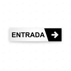 Rótulo Vial Direccional para Sótano o Estacionamientos - Entrada Flecha Lado Derecho Negro|Cod. VDIR-4262