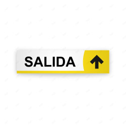 Rótulo Vial Direccional para Sótano o Estacionamientos - Salida Flecha Lado Arriba Línea Amarilla|Cod. VDIR-5123
