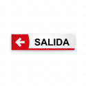 Rótulo Vial Direccional para Sótano o Estacionamientos - Salida Flecha Lado Izquierdo Línea Roja|Cod. VDIR-5131