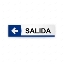 Rótulo Vial Direccional para Sótano o Estacionamientos - Salida Flecha Lado Izquierdo Línea Azul|Cod. VDIR-5141