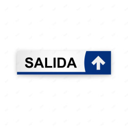 Rótulo Vial Direccional para Sótano o Estacionamientos - Salida Flecha Lado Arriba Línea Azul|Cod. VDIR-5143