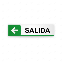 Rótulo Vial Direccional para Sótano o Estacionamientos - Salida Flecha Lado Izquierdo Línea Verde|Cod. VDIR-5151