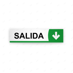 Rótulo Vial Direccional para Sótano o Estacionamientos - Salida Flecha Lado Abajo Línea Verde|Cod. VDIR-5154