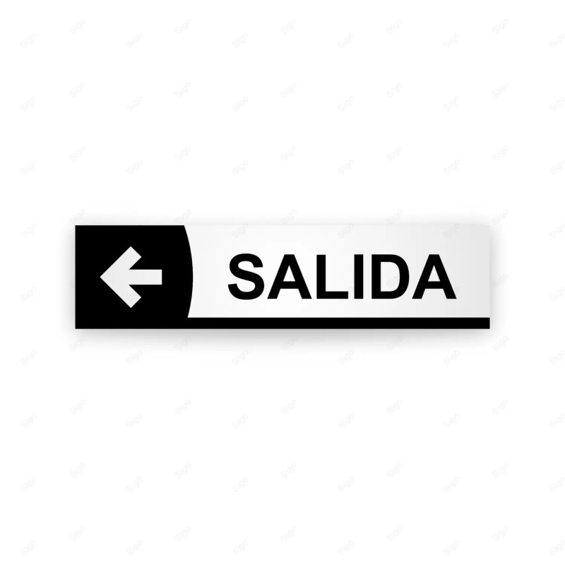 Rótulo Vial Direccional para Sótano o Estacionamientos - Salida Flecha Lado Izquierdo Línea Negro|Cod. VDIR-5161