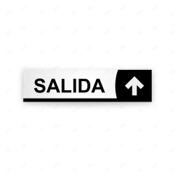 Rótulo Vial Direccional para Sótano o Estacionamientos - Salida Flecha Lado Arriba Línea Negro|Cod. VDIR-5163