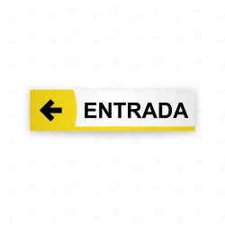 Rótulo Vial Direccional para Sótano o Estacionamientos - Salida Flecha Lado Izquierdo Línea Amarilla|Cod. VDIR-5221