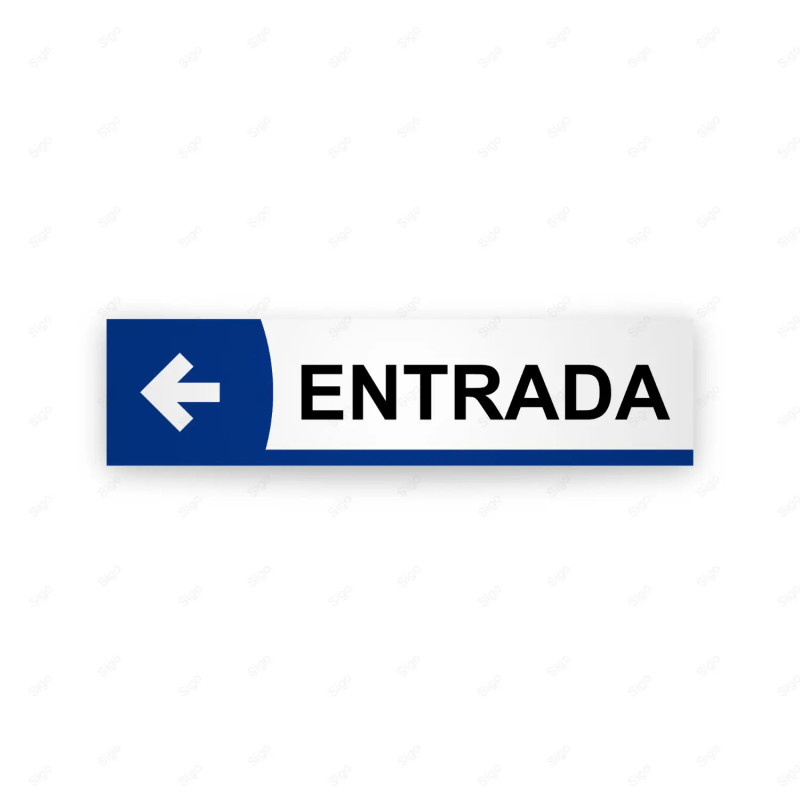 Rótulo Vial Direccional para Sótano o Estacionamientos - Salida Flecha Lado Izquierdo Línea Azul|Cod. VDIR-5241