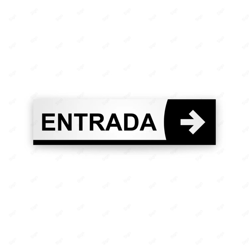 Rótulo Vial Direccional para Sótano o Estacionamientos - Salida Flecha Lado Derecho Línea Negro|Cod. VDIR-5262