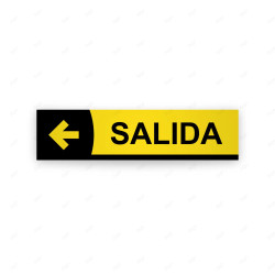 Rótulo Vial Direccional para Sótano o Estacionamientos - Salida Flecha Lado Izquierdo Amarillo Línea Negra|Cod. VDIR-6121