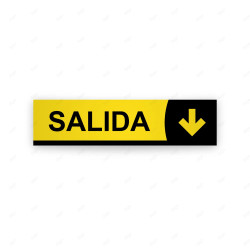 Rótulo Vial Direccional para Sótano o Estacionamientos - Salida Flecha Lado Abajo Amarillo Línea Negra|Cod. VDIR-6124