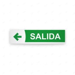 Rótulo Vial Direccional para Sótano o Estacionamientos - Salida Flecha Lado Izquierdo Verde Línea Blanca|Cod. VDIR-6151