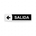 Rótulo Vial Direccional para Sótano o Estacionamientos - Salida Flecha Lado Izquierdo Negro Línea Blanca|Cod. VDIR-6161
