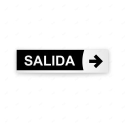 Rótulo Vial Direccional para Sótano o Estacionamientos - Salida Flecha Lado Derecho Negro Línea Blanca|Cod. VDIR-6162