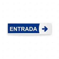 Rótulo Vial Direccional para Sótano o Estacionamientos - Entrada Flecha Lado Derecho Azul Línea Blanca|Cod. VDIR-6242