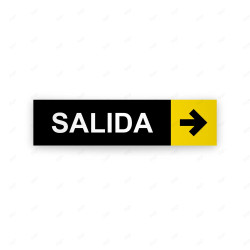 Rótulo Vial Direccional para Sótano o Estacionamientos - Entrada Flecha Lado Derecho  Negro/Amarillo |Cod. VDIR-7122