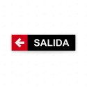 Rótulo Vial Direccional para Sótano o Estacionamientos - Entrada Flecha Lado Izquierdo Negro/Rojo |Cod. VDIR-7131