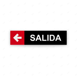 Rótulo Vial Direccional para Sótano o Estacionamientos - Entrada Flecha Lado Izquierdo Negro/Rojo |Cod. VDIR-7131