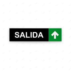 Rótulo Vial Direccional para Sótano o Estacionamientos - Salida Flecha Lado Arriba Negro/Verde|Cod. VDIR-7153