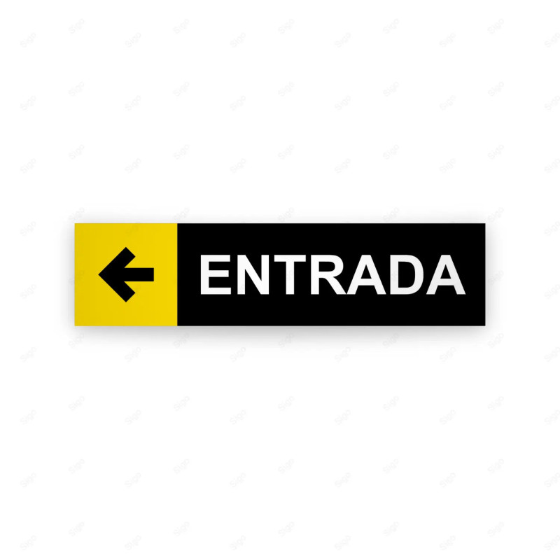 Rótulo Vial Direccional para Sótano o Estacionamientos - Salida Flecha Lado Izquierdo Negro/Amarillo|Cod. VDIR-7221