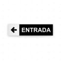 Rótulo Vial Direccional para Sótano o Estacionamientos - Entrada Flecha Lado Izquierdo Negro/Blanco|Cod. VDIR-7261