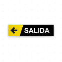 Rótulo Vial Direccional para Sótano o Estacionamientos - Salida Flecha Lado Izquierdo Negro/Amarillo|Cod. VDIR-8121