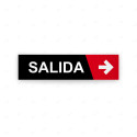 Rótulo Vial Direccional para Sótano o Estacionamientos - Salida Flecha Lado Derecho Negro/Rojo|Cod. VDIR-8132