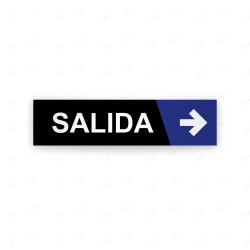Rótulo Vial Direccional para Sótano o Estacionamientos - Salida Flecha Lado Derecho negro/azul| Cod. VDIR-8142