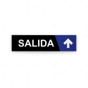 Rótulo Vial Direccional para Sótano o Estacionamientos - Salida Flecha Lado Arriba negro/azul| Cod. VDIR-8143