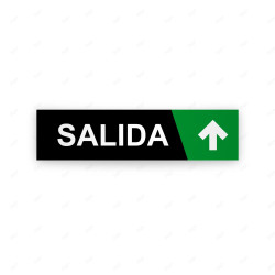 Rótulo Vial Direccional para Sótano o Estacionamientos - Salida Flecha Lado Arriba negro/Verde| Cod. VDIR-8153